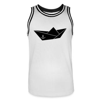 papierschiffchen - Männer Basketball-Trikot - Weiß/Schwarz - Vorne - AI Model Male 185 dark (185cm)
