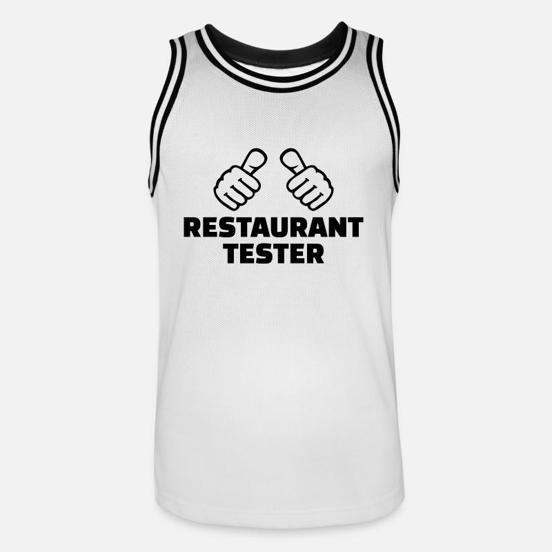 Restaurant tester - Maglia da basket per uomo - bianco/nero