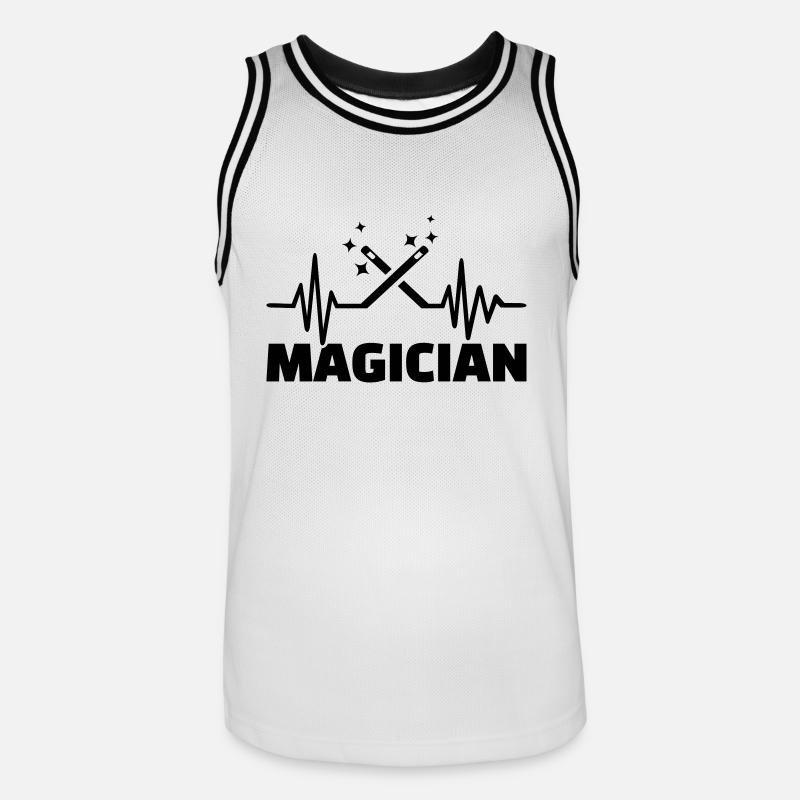Zauberer - Männer Basketball-Trikot - Weiß/Schwarz