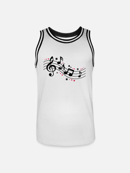 Musical Notes Symbols Music - Men's Basketball Jersey - white/black