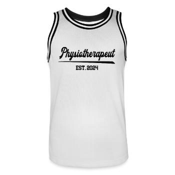 Physiotherapeut 2024 Physio Beruf Physiotherapie - Männer Basketball-Trikot - Weiß/Schwarz - Vorne - AI Model Male 185 dark (185cm)