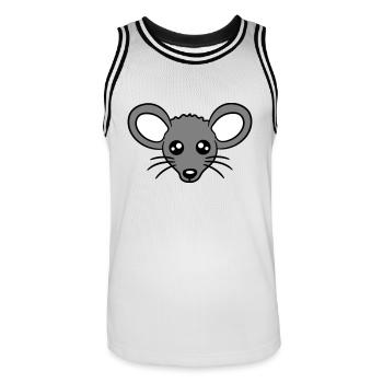 Mouse Mouse Cute Little Rat Rodent Friendly - Men's Basketball Jersey - white/black - Front - AI Model Male 185 dark (185cm)