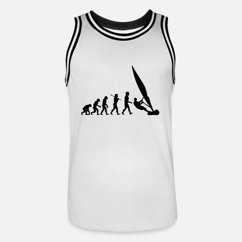 ws01 windsurf evolution - Männer Basketball-Trikot - Weiß/Schwarz