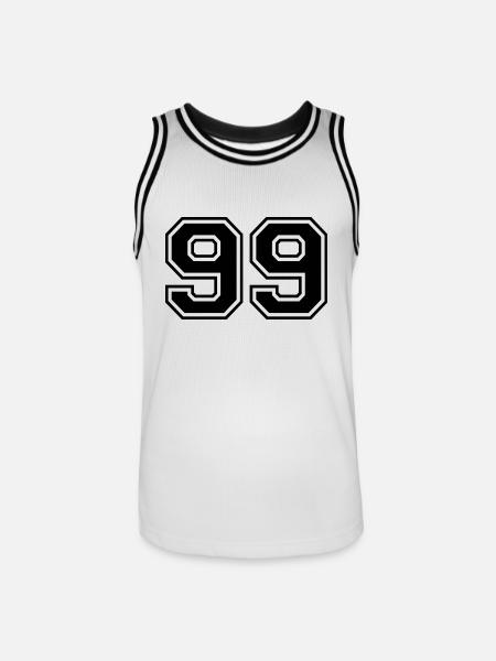 99 - Männer Basketball-Trikot - Weiß/Schwarz