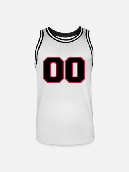 number00 - Männer Basketball-Trikot - Weiß/Schwarz