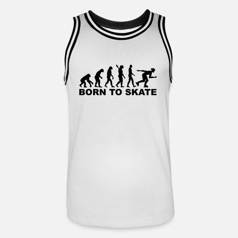 Evolution Inline Skating - Männer Basketball-Trikot - Weiß/Schwarz