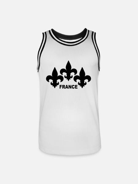 Fleurs de Lys - Maillot de basket Homme - blanc/noir