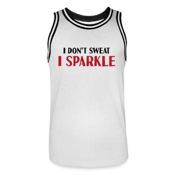 I don't sweat, I sparkle - Männer Basketball-Trikot - Weiß/Schwarz - Vorne - AI Model Male 185 dark (185cm)