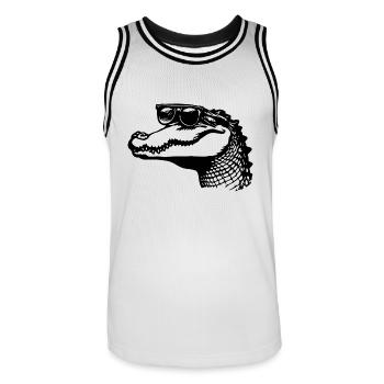 Crocodile Alligator - Men's Basketball Jersey - white/black - Front - AI Model Male 185 dark (185cm)
