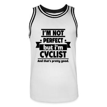 Je ne suis pas parfait, mais je suis cycliste - Maillot de basket Homme - blanc/noir - Devant - AI Model Male 185 dark (185cm)