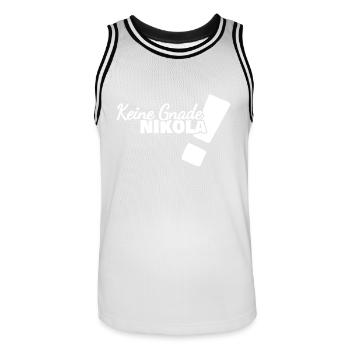 Cadeau pour Nikola - Maillot de basket Homme - blanc/noir - Devant - AI Model Male 185 dark (185cm)