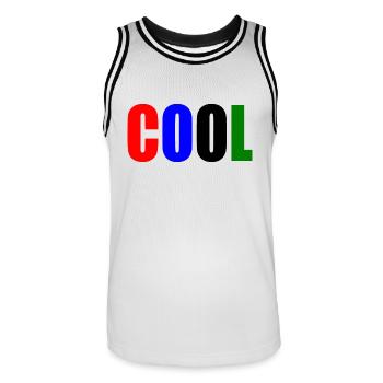 Cool - Men's Basketball Jersey - white/black - Front - AI Model Male 185 dark (185cm)