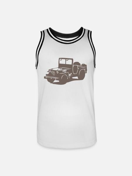 US Jeep Willys 2 - Männer Basketball-Trikot - Weiß/Schwarz