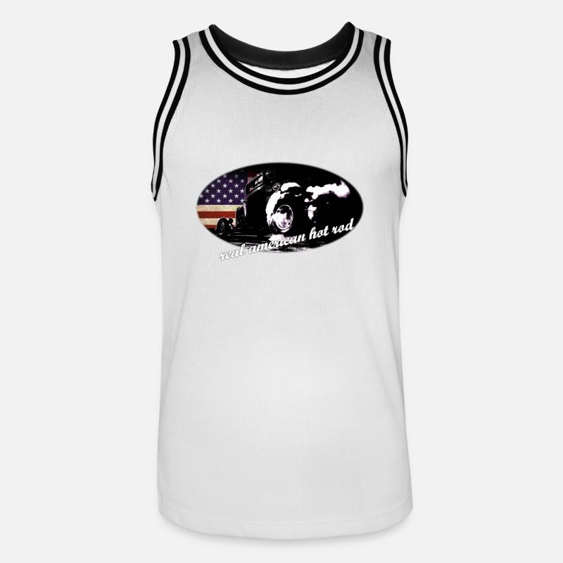 hot_rod_1 - Koszulka koszykarska męska - biały/czarny