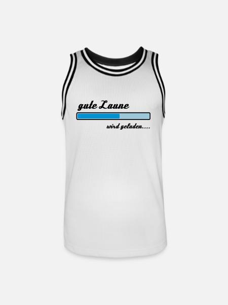 Gute Laune wird geladen... - Männer Basketball-Trikot - Weiß/Schwarz