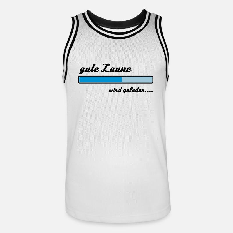 Gute Laune wird geladen... - Männer Basketball-Trikot - Weiß/Schwarz
