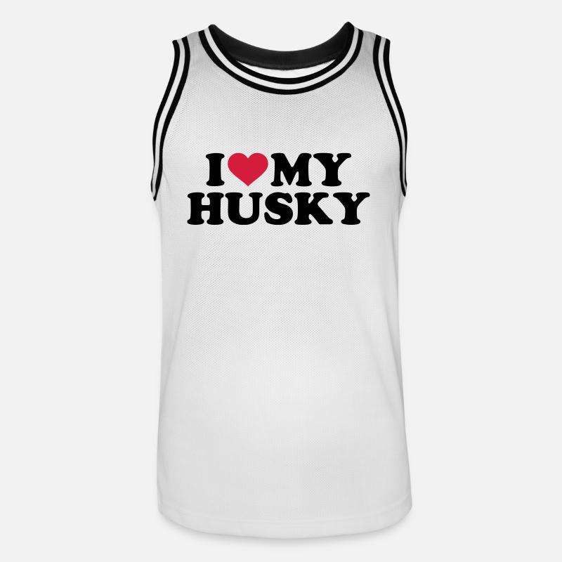 Husky - Männer Basketball-Trikot - Weiß/Schwarz