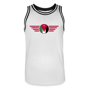 J’aime Jordan, T-shirt Style Design - Maillot de basket Homme - blanc/noir - Devant - AI Model Male 185 dark (185cm)
