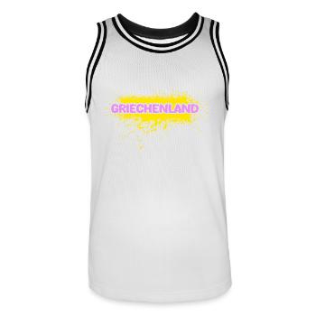 Sonne Griechenland - Männer Basketball-Trikot - Weiß/Schwarz - Vorne - AI Model Male 185 dark (185cm)