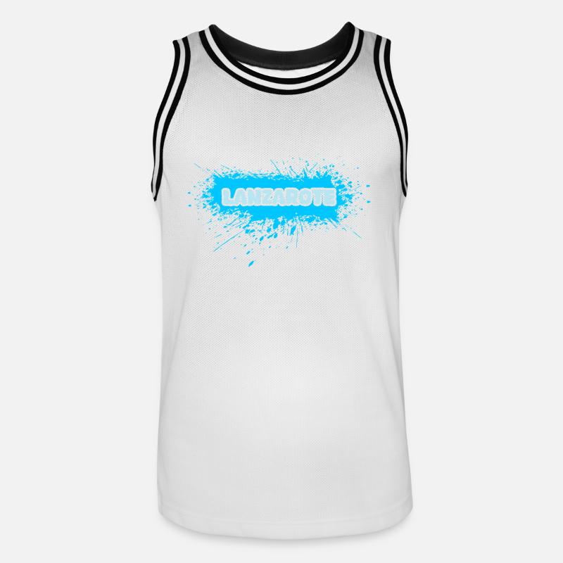 Lanzarote - Maglia da basket per uomo - bianco/nero