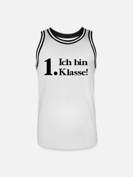 Ich bin 1. Klasse - Männer Basketball-Trikot - Weiß/Schwarz