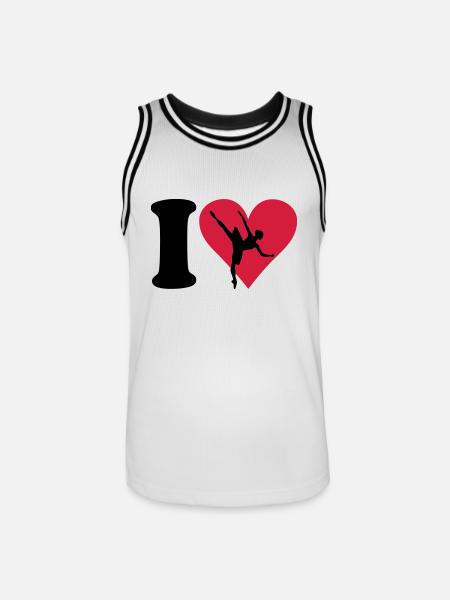 I love Ballett - Männer Basketball-Trikot - Weiß/Schwarz