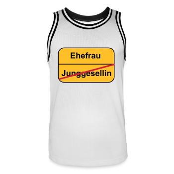 Hen night - Men's Basketball Jersey - white/black - Front - AI Model Male 185 dark (185cm)