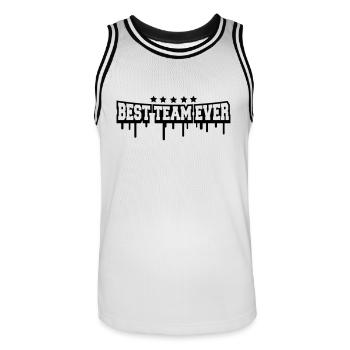 Best Team Ever Stamp - Maillot de basket Homme - blanc/noir - Devant - AI Model Male 185 dark (185cm)