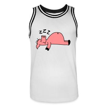 Sleeping Pig - Männer Basketball-Trikot - Weiß/Schwarz - Vorne - AI Model Male 185 dark (185cm)