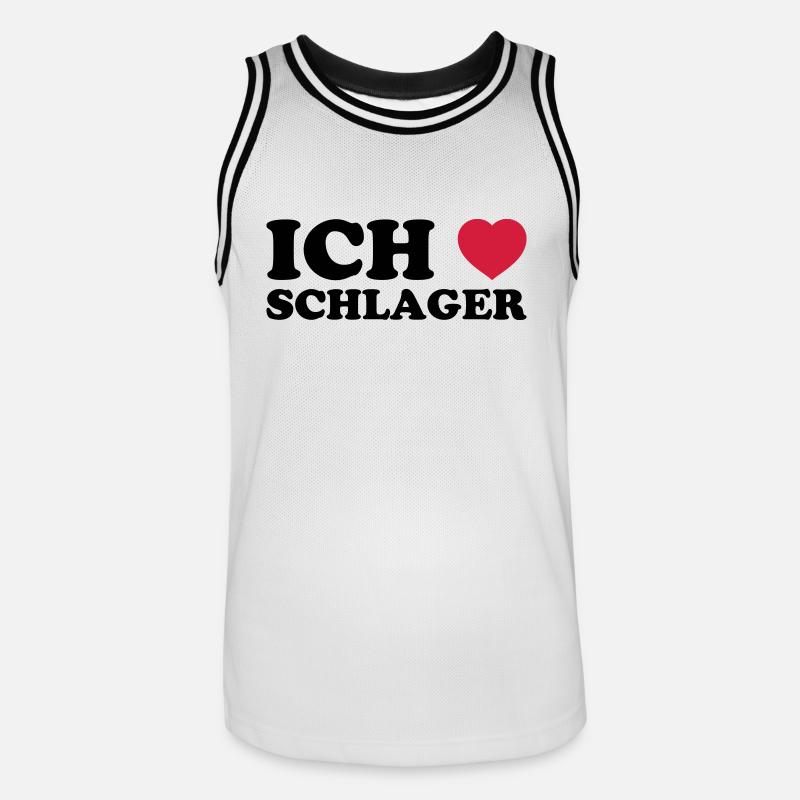 ICH LIEBE SCHLAGER - Männer Basketball-Trikot - Weiß/Schwarz