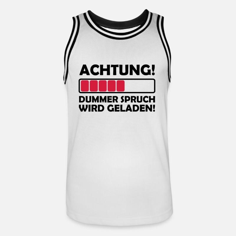 dummer_spruch_2 - Männer Basketball-Trikot - Weiß/Schwarz