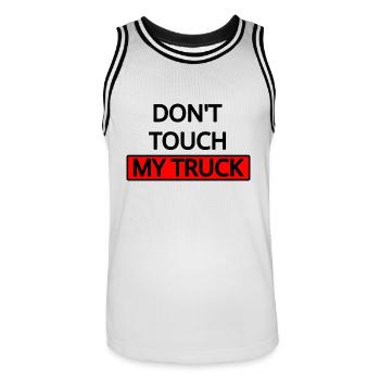 Truck - Männer Basketball-Trikot - Weiß/Schwarz - Vorne - AI Model Male 185 dark (185cm)