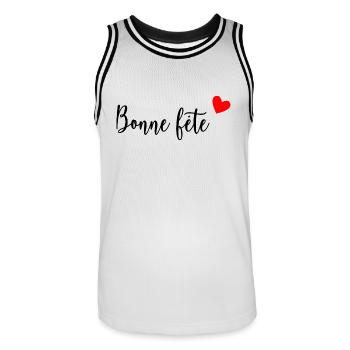 FÊTE DES MÈRES. BONNE FÊTE MAMAN. MAMAN. FÊTE - Maillot de basket Homme - blanc/noir - Devant - AI Model Male 185 dark (185cm)