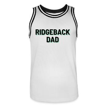 Ridgeback Dad - Männer Basketball-Trikot - Weiß/Schwarz - Vorne - AI Model Male 185 dark (185cm)