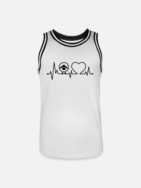 Sheep heartbeat - Men's Basketball Jersey - white/black