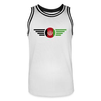 I Love Afghanistan, Elegance Style Design T-Shirt - Men's Basketball Jersey - white/black - Front - AI Model Male 185 dark (185cm)