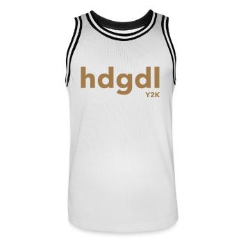 hdgdl hab dich ganz doll lieb Y2k braun - Männer Basketball-Trikot - Weiß/Schwarz - Vorne - AI Model Male 185 dark (185cm)