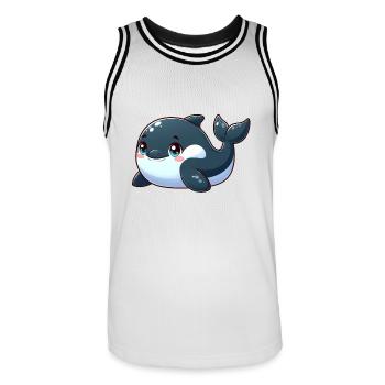 killer whale - Men's Basketball Jersey - white/black - Front - AI Model Male 185 dark (185cm)