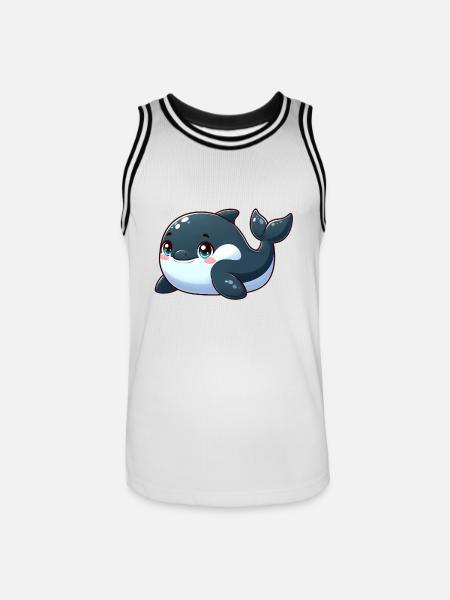 killer whale - Men's Basketball Jersey - white/black