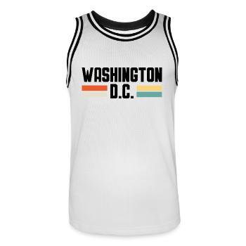 WASHINGTON DC - Männer Basketball-Trikot - Weiß/Schwarz - Vorne - AI Model Male 185 dark (185cm)