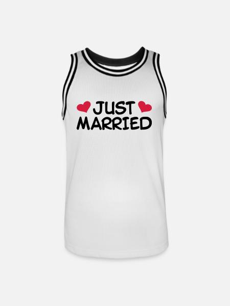 Just Married Wedding - Men's Basketball Jersey - white/black