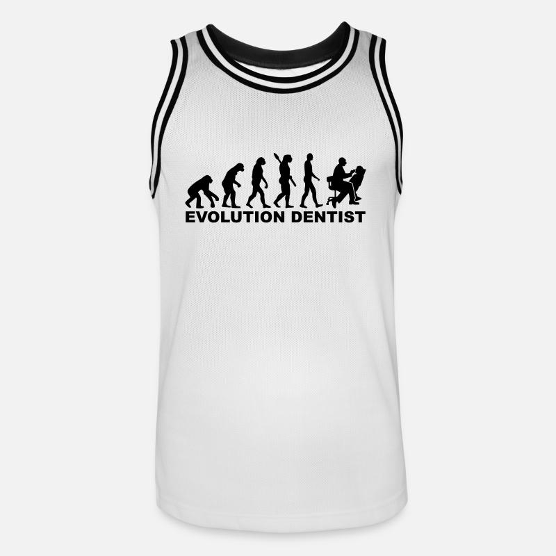 Evolution Dentist - Men's Basketball Jersey - white/black