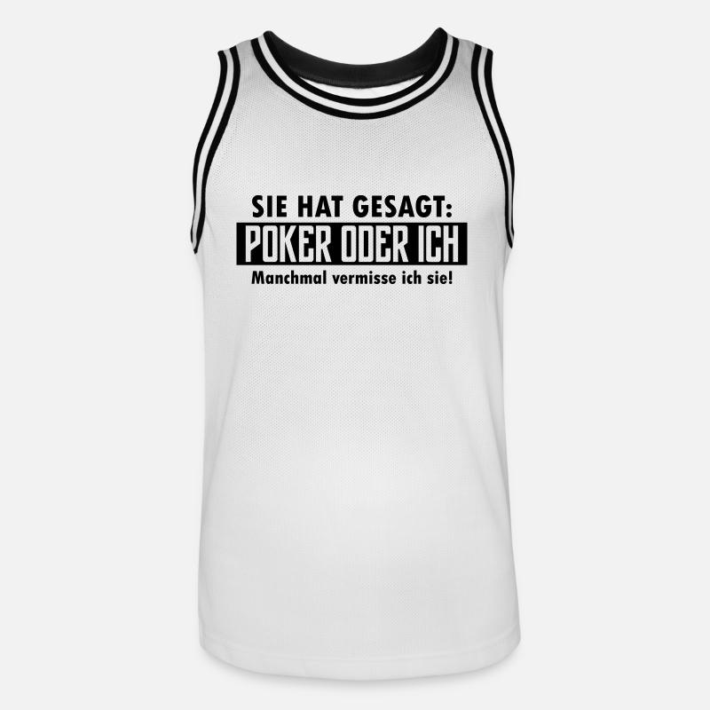 poker oder ich - Männer Basketball-Trikot - Weiß/Schwarz