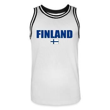 Finlande - Maillot de basket Homme - blanc/noir - Devant - AI Model Male 185 dark (185cm)