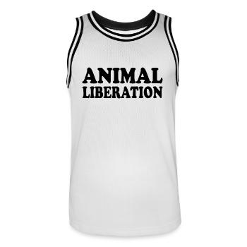 Animal liberation - Maillot de basket Homme - blanc/noir - Devant - AI Model Male 185 dark (185cm)