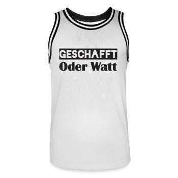 Motivation DONE ou Watt - Maillot de basket Homme - blanc/noir - Devant - AI Model Male 185 dark (185cm)