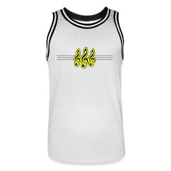 Music symbol clef - Men's Basketball Jersey - white/black - Front - AI Model Male 185 dark (185cm)