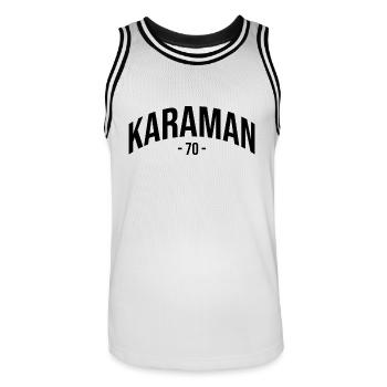 Karaman 70 Türkei Turkiye Geschenk Karamanli TR - Männer Basketball-Trikot - Weiß/Schwarz - Vorne - AI Model Male 185 dark (185cm)
