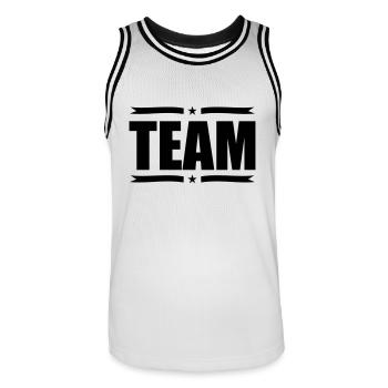 équipe - Maillot de basket Homme - blanc/noir - Devant - AI Model Male 185 dark (185cm)