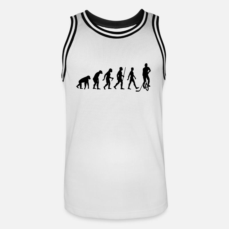 Evolution Einradhockey - Männer Basketball-Trikot - Weiß/Schwarz